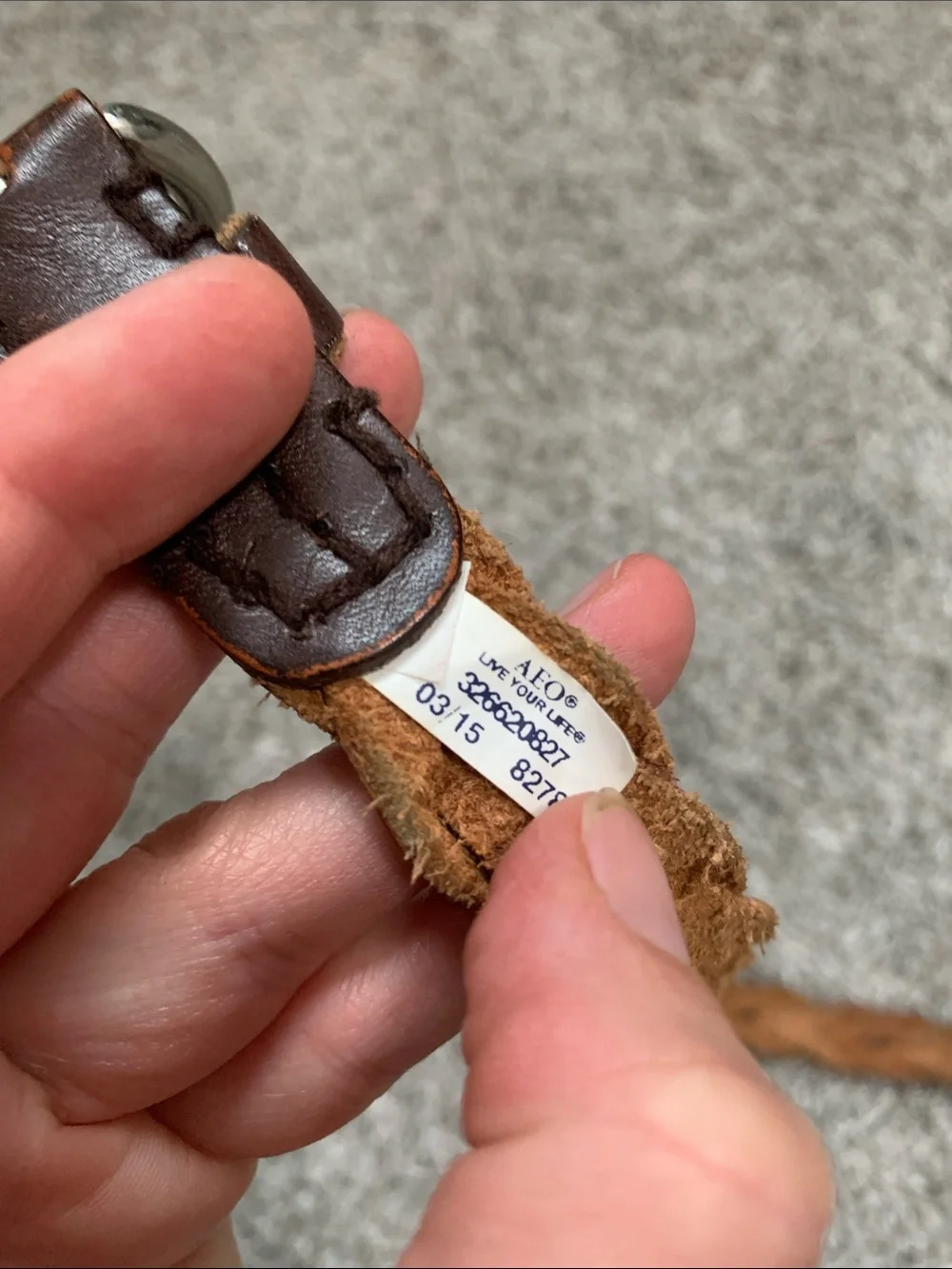American Eagle Dark Brown Braided Genuine Leather Belt